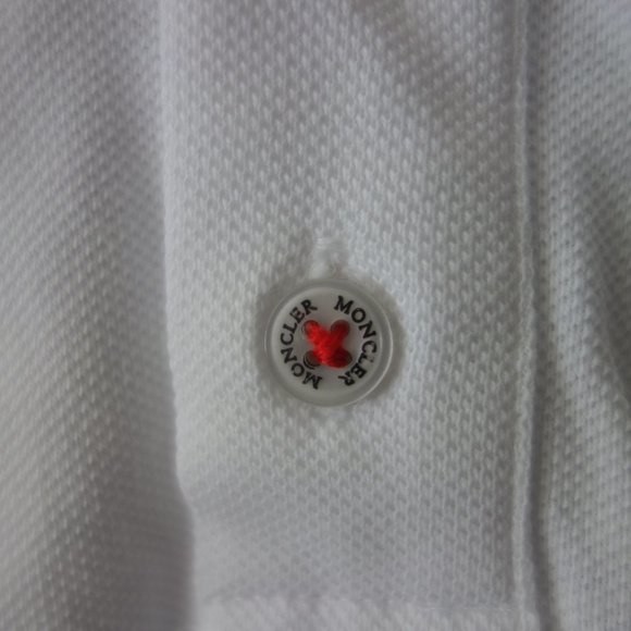 Moncler White 100% Cotton Polo Size L - Picture 4 of 13